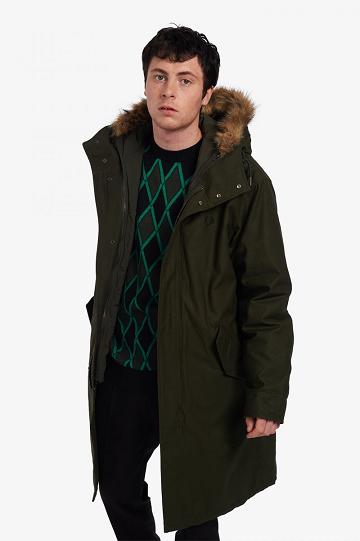 Fred Perry Zip-In Liner Parka Miesten Takki Vihreä | FI 1774PJJQ